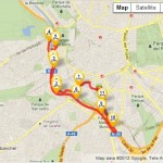 Mountainbike Pro, otro excelente programa para el iPhone para hacerte rutas y visualizarlas en el ordenador. Ejemplo con una caminata de 12 Kms por Madrid Río, a pesar de la nube de polvo africano de hoy