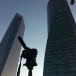Puesta de sol en el CTBA (Cuatro Torres Business Area) o las 4 torres de la Castellana de Madrid